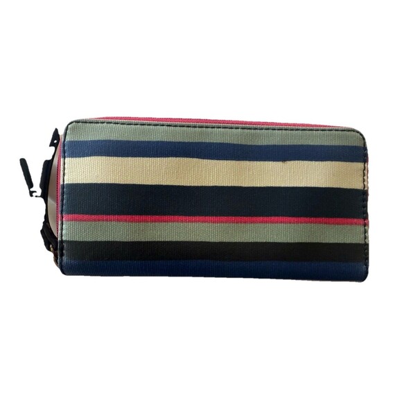 Fossil Eliza Blue Multi Color Striped Zip Around Wallet - Picture 4 of 13